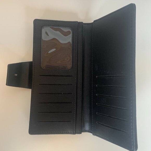 Punk Skeletons Silver Skull Studded Wallet Black - Picture 4 of 4